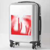 赤とオレンジのはっきりした車を使ったグラフィックデザイン シール (スーツケース)