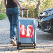 赤とオレンジのはっきりした車を使ったグラフィックデザイン シール (スーツケースインサイチュ)