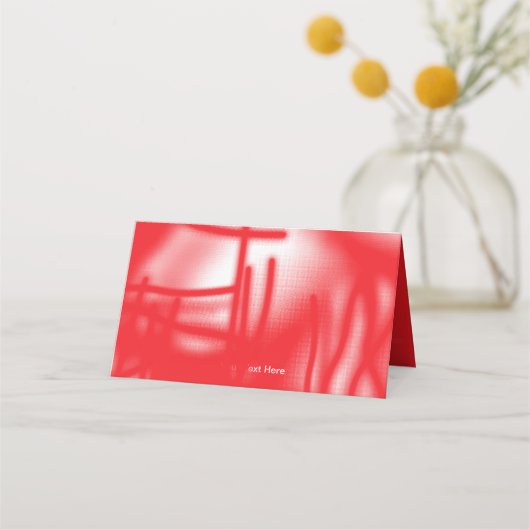 赤とオレンジのはっきりした車を使ったグラフィックデザイン プレイスカード (裏面)