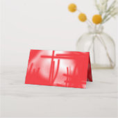 赤とオレンジのはっきりした車を使ったグラフィックデザイン プレイスカード (正面)