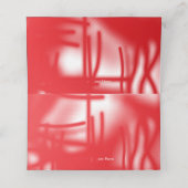 赤とオレンジのはっきりした車を使ったグラフィックデザイン プレイスカード (内部開封)