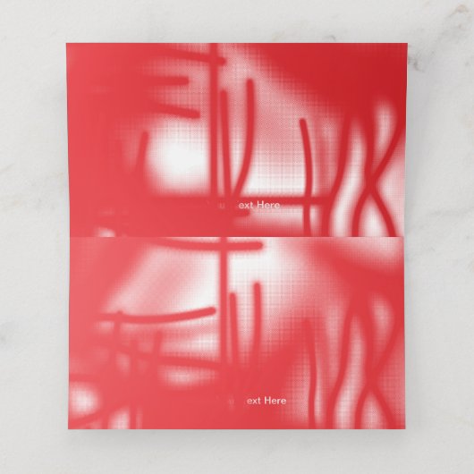 赤とオレンジのはっきりした車を使ったグラフィックデザイン プレイスカード (内部開封)