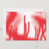 赤とオレンジのはっきりした車を使ったグラフィックデザイン 招待状 (裏面)