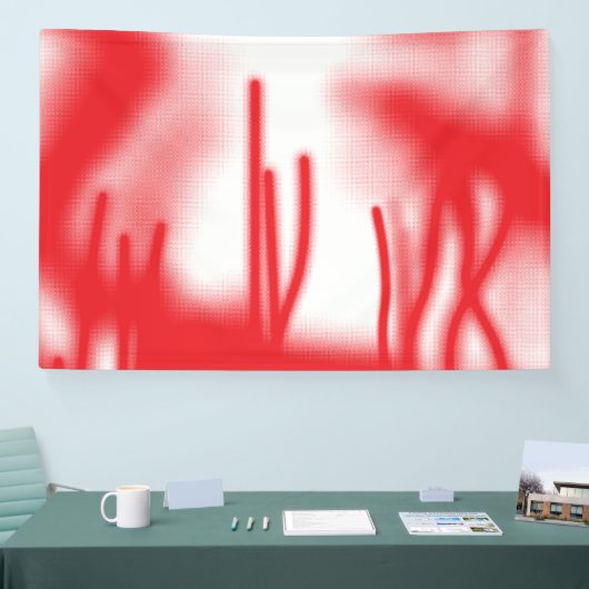 赤とオレンジのはっきりした車を使ったグラフィックデザイン 横断幕 (トレードショー)