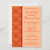 赤とオレンジのアラベスクモロッコグラフィック 招待状 (裏面)