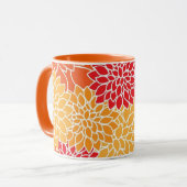 赤とオレンジのオリエンタルフローラマザーズデイマグ マグカップ (正面左)