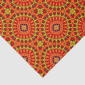 赤とオレンジのオリエンタルボホ幾何学模様 薄葉紙 (詳細)