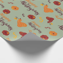 赤とオレンジのカボチャ幸せな感謝祭シームレス