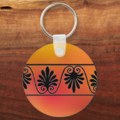 赤とオレンジのキー縁どチェーン キーホルダー (正面)