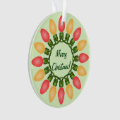 赤とオレンジのクリスマスライトサークル オーナメント (正面)