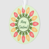 赤とオレンジのクリスマスライトサークル オーナメント (正面)