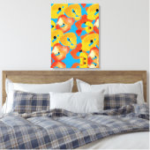 赤とオレンジのケシのフローラ キャンバスプリント (インサイチュ (寝室))