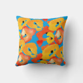 赤とオレンジのケシのフローラ クッション (裏面)