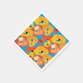 赤とオレンジのケシのフローラ スタンダードカクテルナプキン (角)