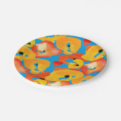 赤とオレンジのケシのフローラ ペーパープレート (アングル)