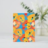 赤とオレンジのケシのフローラ ポストカード (スタンド正面)