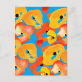 赤とオレンジのケシのフローラ ポストカード (正面)