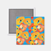 赤とオレンジのケシのフローラ マグネット (正面/裏面)