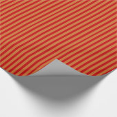 赤とオレンジのストライプ ラッピングペーパー (角)