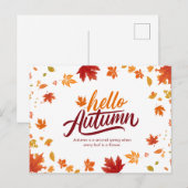 赤とオレンジのハローオータムン イラスト ポストカード (正面/裏面)