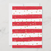 赤とオレンジのバラ&金ゴールドフレームベビーシャワー 招待状 (裏面)