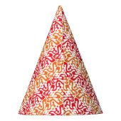 赤とオレンジのパターモダンンカスタム パーティーハット (裏面)