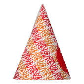 赤とオレンジのパターモダンンカスタム パーティーハット (左)