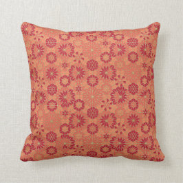 赤とオレンジのパターン クッション