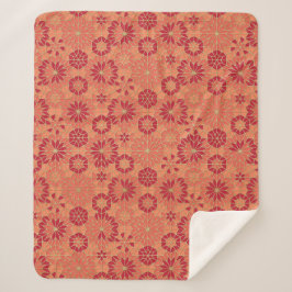 赤とオレンジのパターン シェルパブランケット