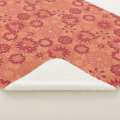 赤とオレンジのパターン シェルパブランケット (3/4)