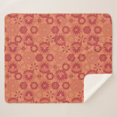 赤とオレンジのパターン シェルパブランケット (正面(横))