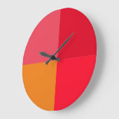 赤とオレンジのファンキーオフィスの壁時計 ラージ壁時計 (傾斜)