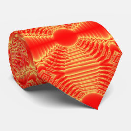 赤とオレンジのフィードバックパターン（の模様が）ある ネクタイ