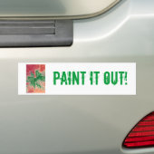 赤とオレンジのペイントボールに緑 バンパーステッカー (車上)