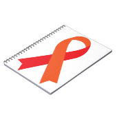 赤とオレンジのリボンMPN骨髄増殖性疾患 ノートブック (左側)