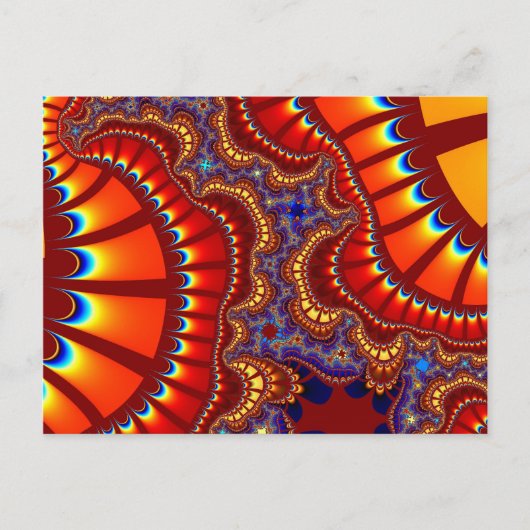 赤とオレンジのリミックス ポストカード (正面)