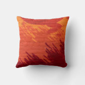 赤とオレンジのレン絵を描ガの壁 クッション (裏面)