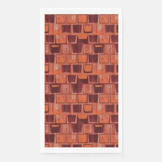 赤とオレンジの幾何学的セラミックタイル (正面)