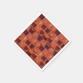 赤とオレンジの幾何学的セラミックタイル スタンダードカクテルナプキン (角)