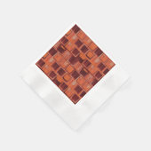 赤とオレンジの幾何学的セラミックタイル 縁ありカクテルナプキン (角)