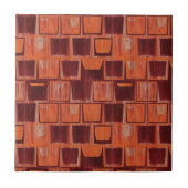 赤とオレンジの幾何学的 タイル (正面)