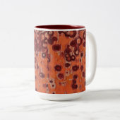 赤とオレンジの幾何学的 ツートーンマグカップ (正面右)