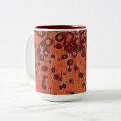 赤とオレンジの幾何学的 ツートーンマグカップ (正面左)