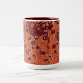 赤とオレンジの幾何学的 ツートーンマグカップ (中央)