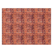 赤とオレンジの幾何学的 テーブルクロス (正面(横))