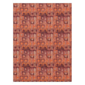 赤とオレンジの幾何学的 テーブルクロス (正面)