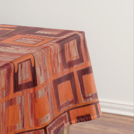 赤とオレンジの幾何学的 テーブルクロス