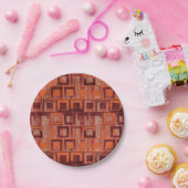 赤とオレンジの幾何学的 ペーパープレート (パーティー)