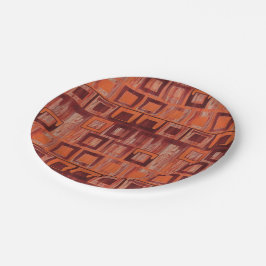 赤とオレンジの幾何学的 ペーパープレート