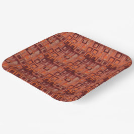 赤とオレンジの幾何学的 ペーパープレート